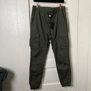 CSG Olive Cargo Pants for Men NWT Size Large 98%Cotton Active Athletic Lined